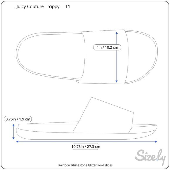 Juicy Couture Yippy Rainbow Rhinestones Glitter Pool Slides Ladies 11 - Picture 9 of 9
